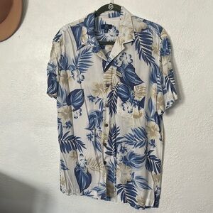 George Hawaiian Floral Button down shirt mens M
